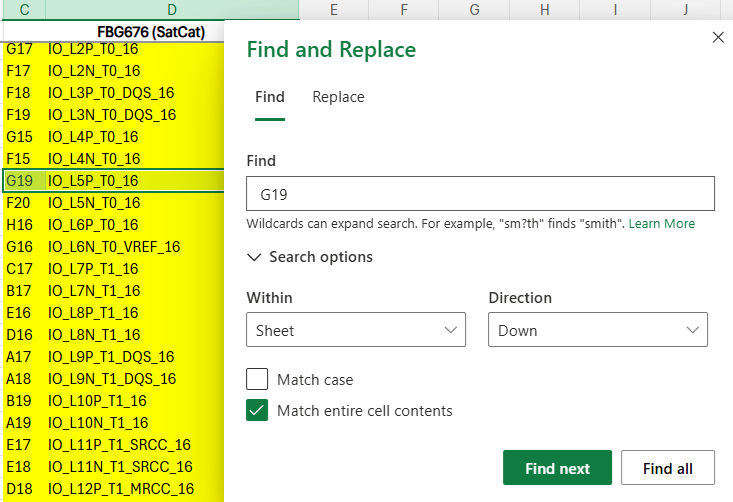 Find and Replace example